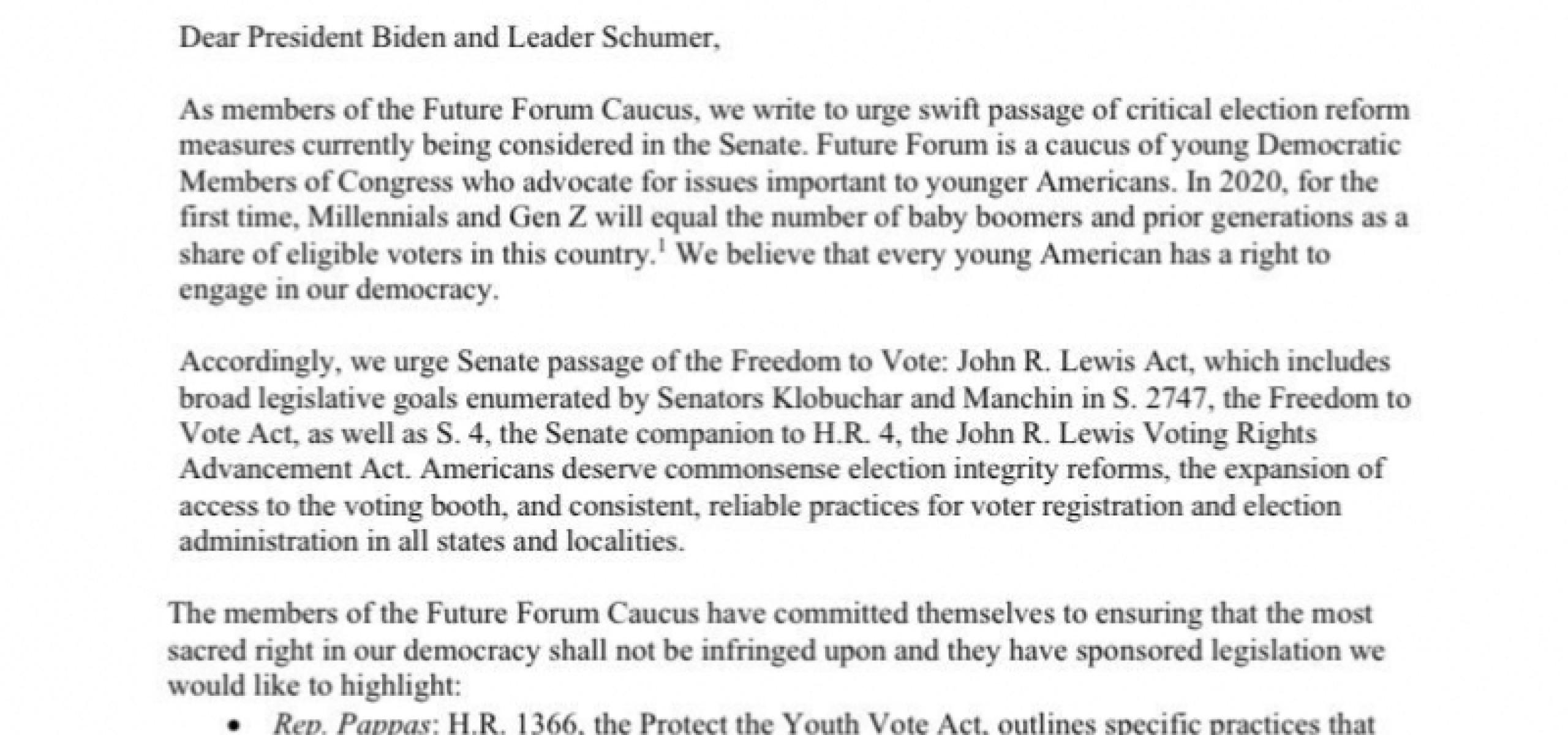 Letter to President Biden